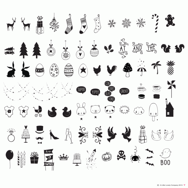light Box Letter pack - 85 celebration symbols von a little lovely company