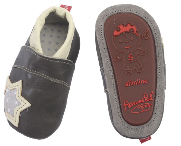 Anna und Paul Krabbelschuhe Milchstrasse Slimline grau