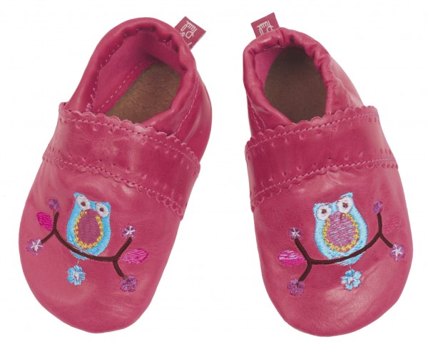 Anna und Paul Krabbelschuhe Eule pink