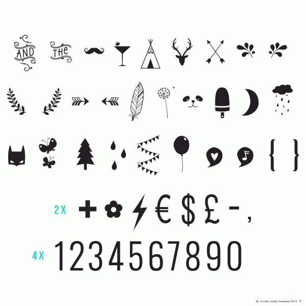 light Box Letter pack - 85 numbers & symbols von a little lovely company