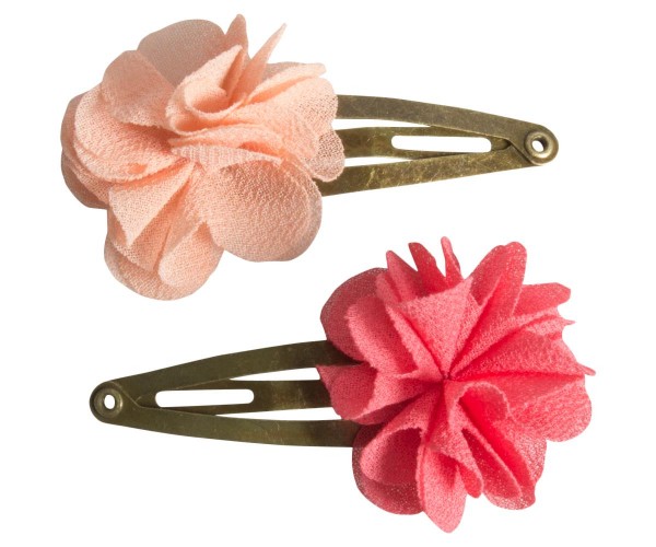 Maileg Haarspagen 2 Stck. mit fluffigen Blumen rose melon