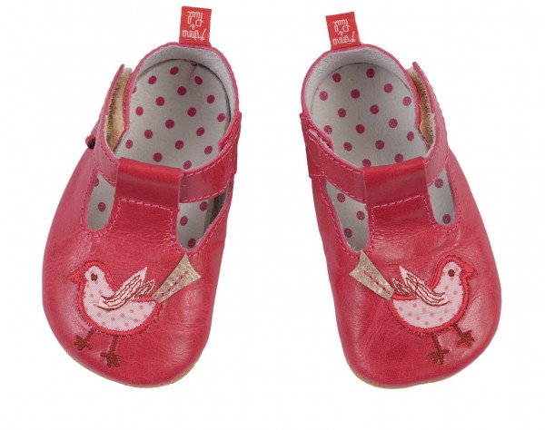 Anna und Paul Krabbelschuhe Vögelchen pink