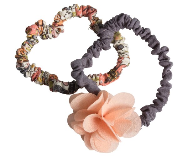 Maileg Haargummiset 2 Stck. mit fluffiger Blume rose