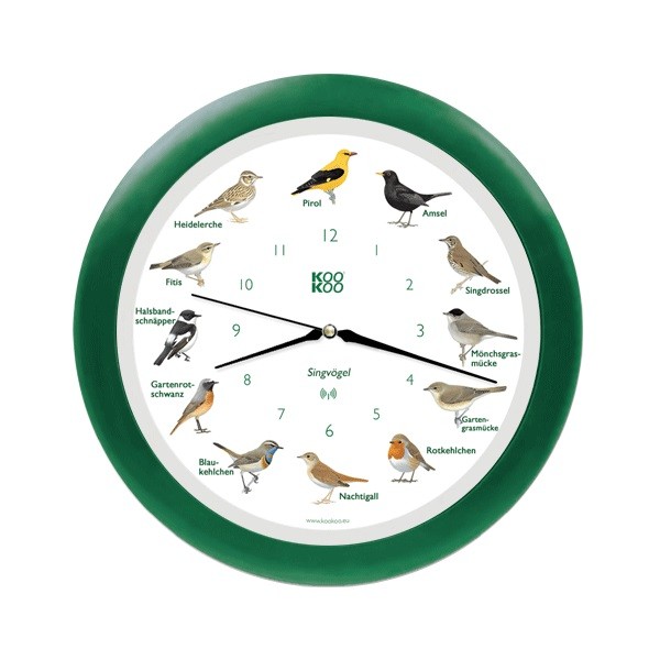 KooKoo Uhr Singvogel grün RC-Funk